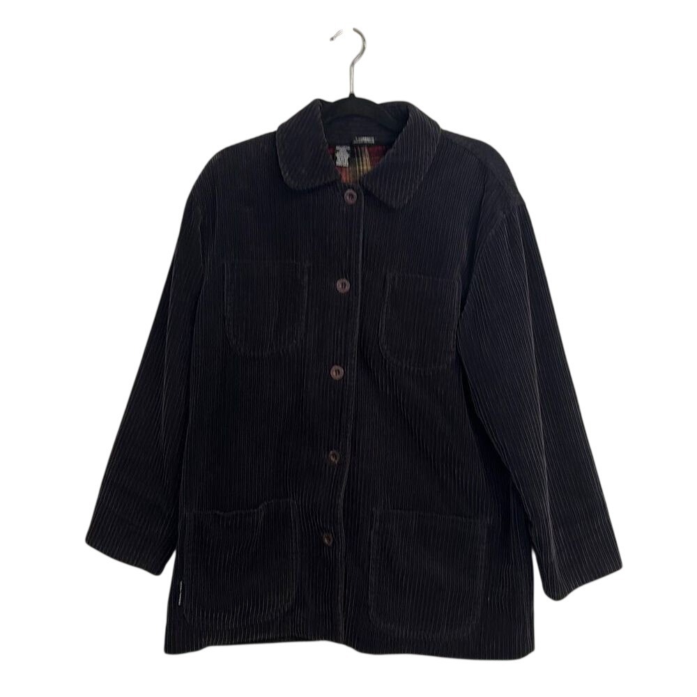 DKNY‎ JEANS Men's Black Button-Up Corduroy Long Sleeves Jacket Size S